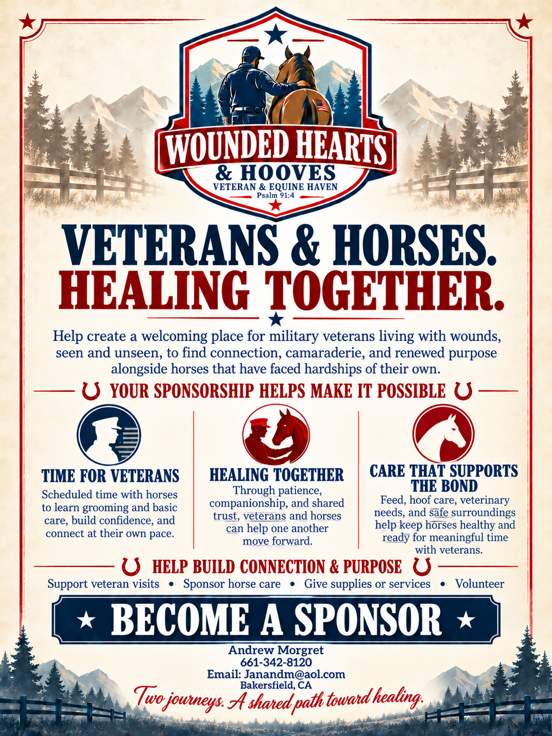 Wounded Hearts & Hooves — Veteran & Equine Haven, Psalm 91:4
